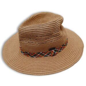 EDDIE BAUER Woven Summer Floppy Brim Hat Lightweight Cream Tan Sz S